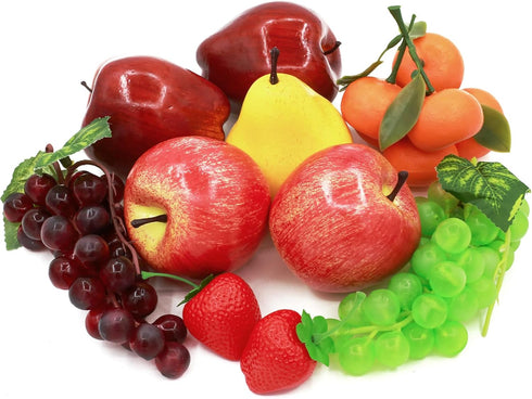 15 Fake Fruit,Artificial Fruits for Decoration Lifelike Realistic Faux Fruit Decorative Fruit Decor Plastic Fruits