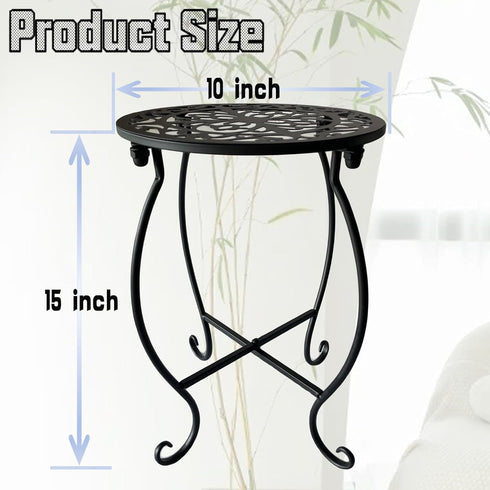 EKINIYAR 15" 1 Count Plant Stand Indoor Outdoor, Tall Flower Pot Stand, Round Metal Corner Plant Stand for Flower Pot