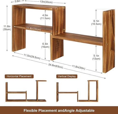 5 Countertop Tiered Small Window Plant Shelf,Wooden Desktop Plant Stand Indoor ,Table Top Plants Shelves,Window Sill