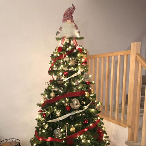 Gnome Christmas Tree Topper, Plush Santa Gnomes Christmas Ornaments Decoration