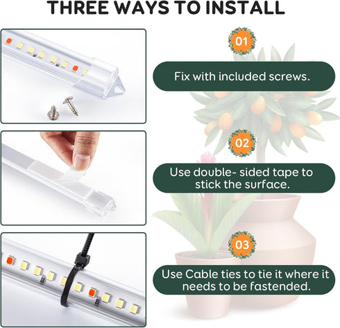 16'' 6 6/12/18H, 5 Dimmable Growing(Pack 1) SDOVUERC Bars Grow Light Strips for Indoor Plants with Auto ON/Off Timer