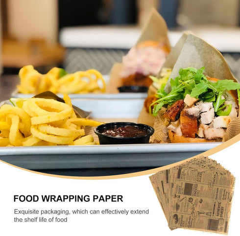DOITOOL 50 Sheets Parchment Paper - Greaseproof Wax Paper for Food, Vintage Craft Paper for Baking