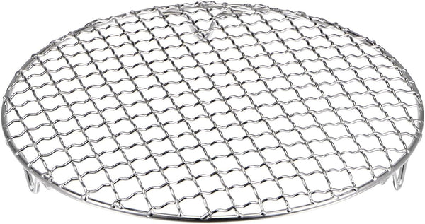 Round 9-Inch Cooking Rack, 201 Stainless Steel Cross Wire Barbecue Grill Net with 20mm Legs for Baking and Steaming