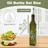 Set 17oz/500ML COOLMI Oil and Vinegar Dispenser - Premium Glass Olive Oil Dispenser Bottles for Kitchen, Oil Dispenser