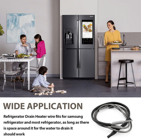 SH502 Drain and Door Heater Wire Replacement for Supco Refrigerator, Automatic Defrosting for Samsung Refrigerators,