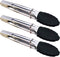 Mini Tongs with Silicone Tips, 7-Inch Kitchen Tongs, Set of 3 (Black)