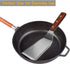 Professional Metal Spatula for Cast Iron Skillets and Flat Top Grills, Full Tang Wooden Handle, 1.8mm Thick Blade