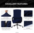 DIVA EN CAMINO DEC Office Chair Cover with Durable Zipper - Stretchable Universal Computer Chair Covering - Smooth Soft Polyester Slipcovers for Rotating Desk Chair, Boss Chair, High Back Chair, Navy by DIVA EN CAMINO DEC