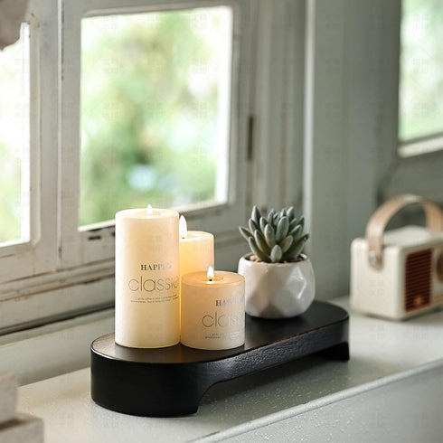 CAMLOT Counter Counter Acacia Wood Risers for Decor Display, Bathroom Decorative Tray, Soap Dish Risers, Pedestal Stand