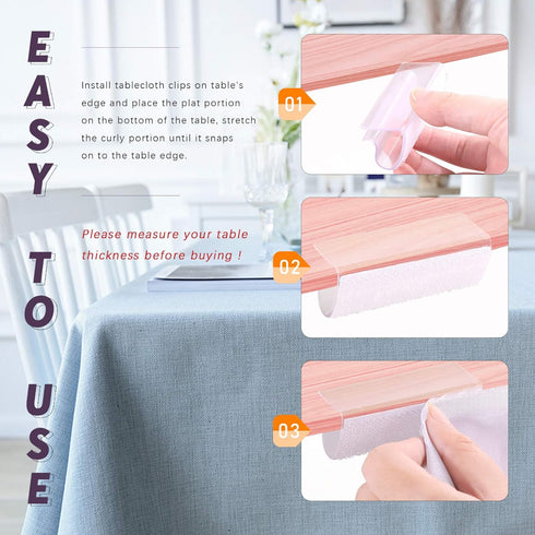 Swpeet 30Pcs Table Skirting Clips Kit for Table 3/4" - 1" with Hook and Loop, Perfect for Wedding Party Events