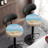Sellikakes 12-16 Inches Beach and Cute Starfish Bar Stool Covers Round, Elastic Stool Cushion Cover Stool Slipcover