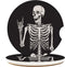 Britimes Absorbent Car Coasters, 2 Pack for Cup Holders, 2.56" Ceramic Stone with Non-Scratch Cork Base, Human Skeleton