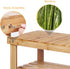 PUPL 3 11.2inchD 27.5inchW 17.9inchH Tier Bamboo Shoe Bench, Entryway Bench Shoe Rack Organizer for Bedroom Living Room