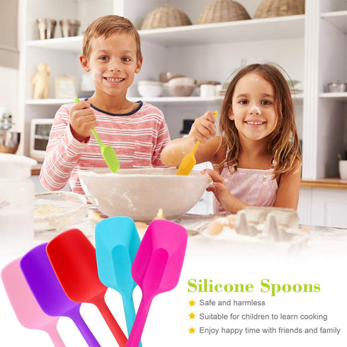 Patelai 7 Pieces Silicone Spatulas, 8.2 Inch Small Rubber Spoon Non Stick Kitchen Tools for Cooking and Baking