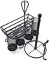 15 14 13 Mikasa Gourmet Basics Avilla Picnic Caddy, Antique Black Finish, Paper Plate Organizer with Flatware Canisters