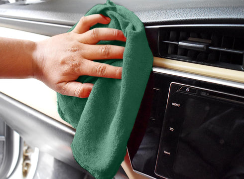50 Pack Commercial DAN RIVER Shop Towels, Use Green Terry Cloth Rags for Cleaning Cars & Household Surfaces Well