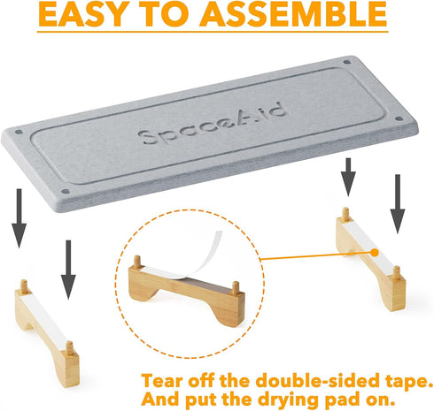 Countertop SpaceAid DryingNeat Sink Organizer, Instant Dry Sink Caddy Organizers, Kitchen Sponge Soap Holder Dispenser