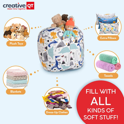 38 3-14, Creative QT Stuff n Sit Extra Large Bean Bag Storage Cover for Stuffed Animals & Toys, Giant Beanbag Chair