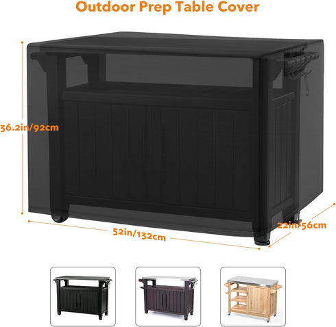 Onlyfire Chef 40-Inch Onlyfire Outdoor Table Cover - Heavy Duty, Waterproof BBQ Cover for Movable Dining Cart Table