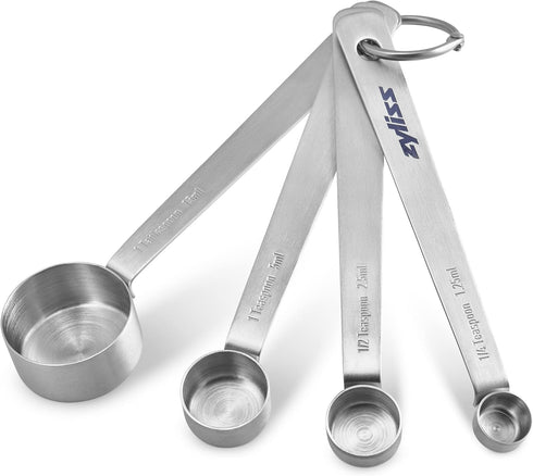 Zyliss Premium Stainless Steel Measuring Spoon Set - 4 Piece Dry Ingredient Nesting Measuring Spoons for Kitchen