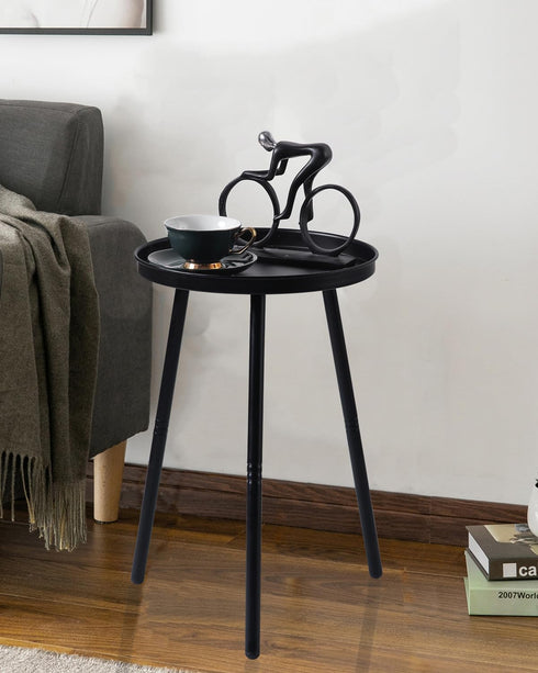 3 AOJEZOR Side Table: End Table for Any Room - Small Side Tables for Small Spaces All Matte Black with Legged