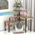 Countertop Organizer, 3 Tier Moveable Corner Shelf for Kitchen, Bathroom, Spice Rack, Rustic Brown