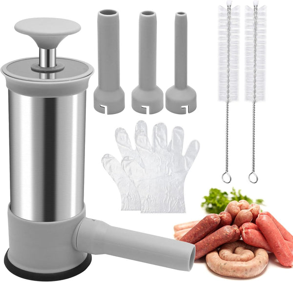 Saihisday Household Sausage Stuffer, Homemade Sausage-Maker Tool Sausage Stuffer Machine Stainless Steel Vertical