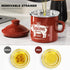 15OZ PGYARD Mini Bacon Grease Container With Strainer - Enamel Grease Saver, Farmhouse Bacon Grease Keeper For Kitchen