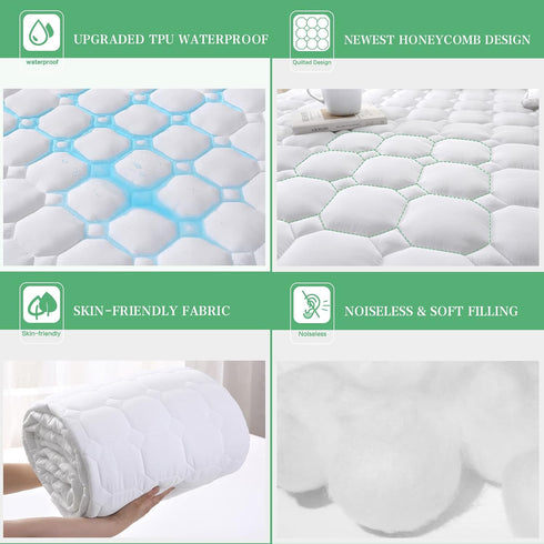 UNILIBRA Waterproof Mattress Protector Twin XL Size, Deep Pocket Cover Fit up to 6''-19'', Breathable Soft Filling
