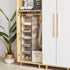 Hanging Closet Organizer, 6-Shelf Storage with Side Pockets, Beige for Closet Organization