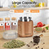 Herb Grinder Electric Spice Grinder, 200W with Stainless Steel Blade and Cleaning Brush, Compact Size, Wood Grain