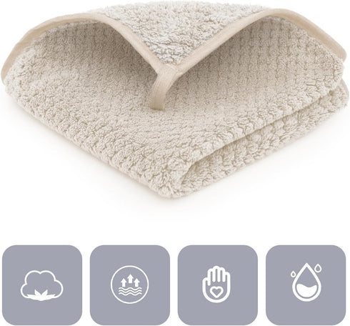 6 Set Set,100% Pack 6, MaopaoBeauty Piece Washcloth Microfiber - Quick Dry, Thick, Soft, Plush and Highly Absorbent
