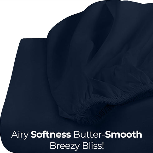 Utopia Bedding Queen Fitted Sheet - Navy - Deep Pocket - Soft Microfiber - 1 Bottom Sheet Only