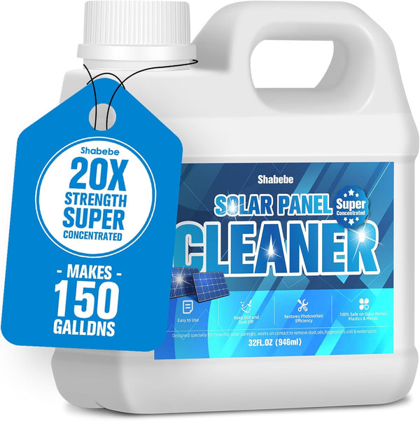 Solar Panel Cleaner 32oz (Makes 150 Gallons) - 20X Strength Super Concentrated