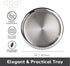 OGGI 14" Round Steel Tray - Decorative Coffee Table, Tea and Bar Serving Tray, Stainless Steel