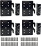 Bed Frame Post Double Hook Slot Hardware Bracket, Cold Rolled Steel Bed Rail Hooks 5''×4¼'', Heavy Duty with Screws