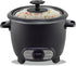 8-Cup Courant Rice Cooker (Cooked), Removable Non-Stick Bowl, One Touch Rice Cooker, Black