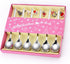 Christmas Silver Dessert Spoons, 6 Pieces Small Stainless Steel Flatware with Decorative Pendants for Coffee and Tea