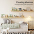 24 Inch Set 4, Fixwal Nursery Shelves, Floating Bookshelves for Wall of Scalloped Wall Book Shelves with Towel Rack