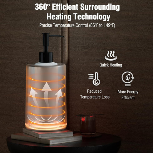 Temperature(86-149F), Massage Oil Lotion Warmer, Massage Oil Heater for SPA Massage Therapy and Personal Use, Portable