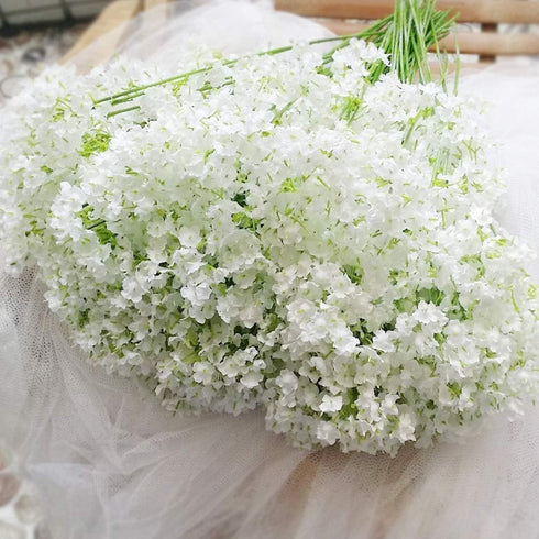 Bringsine Baby Breath Gypsophila Wedding Decoration, White Colour Pu Flowers, 30 Pieces