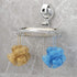 Suction Cup Soap Holder Shower, 304 Stainless Steel Soap Dish with 4 Hooks, Silver