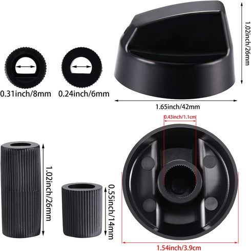 Jetec Universal Stove Knobs Replacements, Oven Control Knobs KN002 Electrical Kit for Range Burner