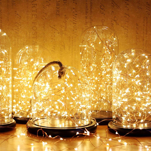 33ft 100LED 8 Twinkle Star Copper Wire String Lights Fairy String Lights Modes USB Powered with Remote Control