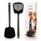 Spatula Turner Set of 2 for Cooking, Ideal for Flipping Eggs and Pancakes, Nonstick Cookware, Made in USA (Black)