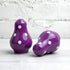 City to Cottage Handcrafted Ceramic Salt and Pepper Shakers Set, Purple Polka Dot Spice Shakers for Farmhouse Kitchen