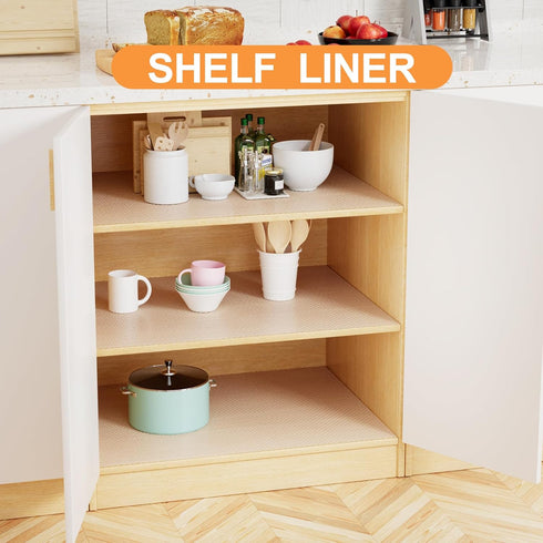 Clear Shelf Liners for Kitchen Cabinets, 10 Inch Width Non-Adhesive Waterproof Drawer Liner, 10×396 Inch