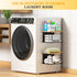 2 Pack Magnetic Shelf for Fridge Trash Bag Organizer, Stackable Garbage Bag Holder with Bamboo Lid, Magnetic Storage