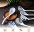 HANSGO 6 Pcs Asian Ceramic Soup Spoons, 6.5 Inch Long Handle Noodle Soup Spoons for Ramen Wonton