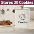 Large Cookie Jar with Airtight Bamboo Lid: 6"W x 6"D x 8"H White Iron Cookie Tin, Farmhouse Decorative Kitchen Counter